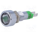 SMLD 08214, Индикат.лампа: LED, плоский, 24-28ВDC, 24-28ВAC, Отв: d8,2мм, IP67