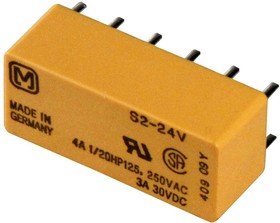 S2-DC12V, Универсальное реле, серия S, силовое, без защелки, DPST-NO, DPST-NC, 12В DC