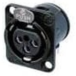 NC3FD-H-BAG, D Series - 3 pole female receptacle - horizontal PCB mount - black ...