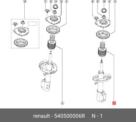 540500006R, Пыльник амортизатора с отбойником RENAULT: MEGANE III 09-
