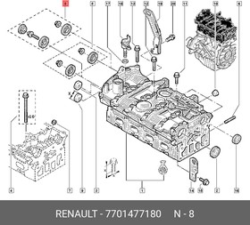 Фото 1/2 Сальник (уплотнительное кольцо) распредвала RENAULT 7701 477 180