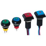 IPC3FAD2LOS, Illuminated Push Button Switch, Momentary, Panel Mount, 13.6mm Cutout, SPST, Red LED, 24V dc, IP67