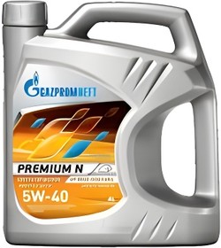 Фото 1/3 Масло моторное Gazpromneft Premium N 5W-40 синтетическое 4 л 2389900144