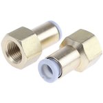 KQ2F12-02A, KQ2 Series Straight Threaded Adaptor, G 1/4 Female to Push In 12 mm ...