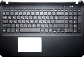 Фото 1/2 Клавиатура (топ-панель) для ноутбука Sony Vaio SVF15, FIT 15 черная с черным топкейсом