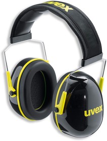 2600002, K Ear Defender with Headband, 32dB, Black, Yellow