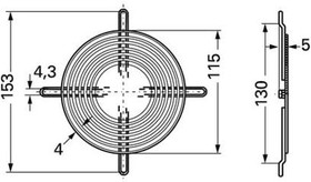 Фото 1/4 LZ30, Fan Accessories Metal Finger Guard for 120mm Fans, 8-Ring