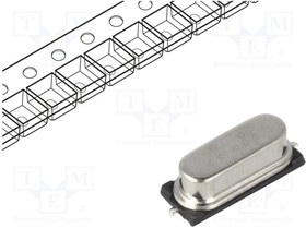 16M-49SMD-SR, Резонатор кварцевый, 16МГц, ±30ppm, 20пФ, SMD, HC49SMD, Шаг 4,88мм