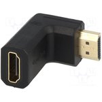 AH0005, Адаптер, гнездо HDMI,HDMI гнездо 90°, Цвет: черный