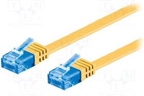 F.U/UTP6A-CU-005YL, Коммутационный шнур U/UTP 6a многопров Cu ПВХ желтый Дл.кабеля 0,5м