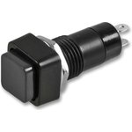 MCPS23B-2, Кнопочный переключатель, 12 мм, SPST, (Вкл.)-Выкл., Square Raised, Черный
