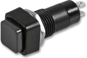 MCPS23A-2, Кнопочный переключатель, 12 мм, SPST, Вкл.-Выкл., Square Raised, Черный