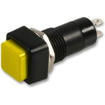 MCPS23B-5, Кнопочный переключатель, 12 мм, SPST, (Вкл.)-Выкл., Square Raised, Желтый