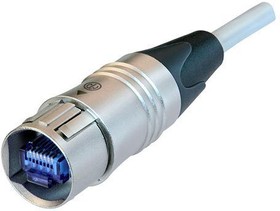 NKE6S-5-WOC, 5 Meter preassembled etherCON CAT6 patch cable use a shielded S/FTP cable with cable plug carrier on one end and ...