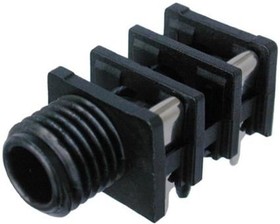 NRJ4HF-1, Slim Jacks - 1/4" mono jack - switched, fully threaded nose - sleeve contact/frontpanel connection Horizontal P ...