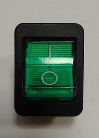Фото 1/2 C1553 VB NAC (700150), Клавишный переключатель зеленый, 250 В/AC, 16 А, 2 x выкл/вкл, Arcolectric C1553 VB NAC
