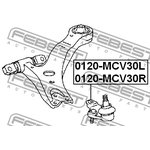 0120MCV30L, Опора шаровая TOYOTA CAMRY ACV30 01-06