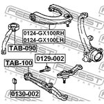 0124-GX100RH, 0124-GX100RH_рычаг передний верхний правый!\ Toyota ...