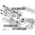 0173-GRX120F, Пыльник втулки направляющей суппорта тормозного переднего