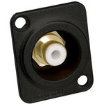 ACJB-WHT, Black Panel Mount RCA Socket, Gold, 75A