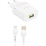 Сзу c12q smart 1xusb, 3а, 18w, qc3.0, led + usb кабель type-c, 1м (белый) 0L-00044852