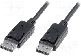 AK-340100-020-S, Cable; DisplayPort 1.1a; DisplayPort plug,both sides; 2m; black