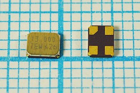 Кварцевый резонатор 13000 кГц, корпус SMD03225C4, нагрузочная емкость 10 пФ, точность настройки 10 ppm, марка TAS-3225A, 1 гармоника, (13.00