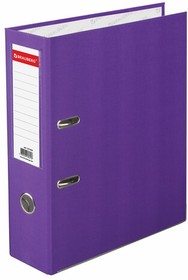 Фото 1/10 Папка-регистратор BRAUBERG с покрытием из ПВХ, 80 мм, с уголком, фиолетовая (удвоенный срок службы), 227200