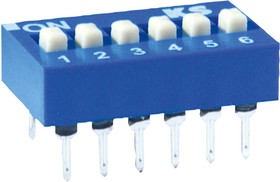 DBS 6108, 8 Way PCB DIP Switch 8PST, Raised Actuator