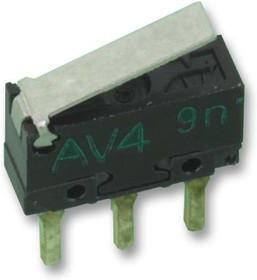 AH146261-A, Micro Switch AH1, 100mA, 100mA, 1CO, 0.49N, Hinge Lever