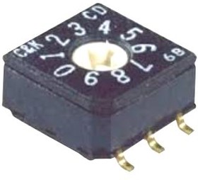 CD08RM0SB, Поворотный переключатель с кодировкой, CD, SMD (Поверхностный Монтаж), 8 Позиций, 20 В