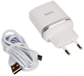 (6931474716286) зарядное устройство HOCO c12Q Smart QC3.0, кабель Micro USB, один порт USB, 5V, 3.0A, белый