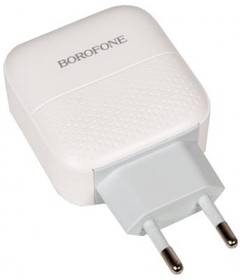 (6931474727343) зарядное устройство BOROFONE BA46A Premium, один порт USB, один порт Type-C, PD, 18W, 5V, 3.0A, белый