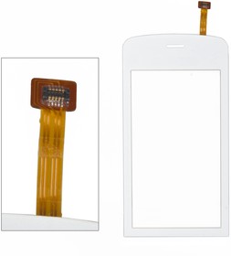 Фото 1/2 Сенсорное стекло (тачскрин) для Nokia C5-03, C5-06 белый