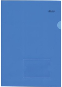 Фото 1/2 Папка-уголок с карманом для визитки, А4, синяя, 0,18 мм, AGкм4 00102, V246955
