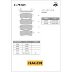 gp1801, Колодки торм.дисковые HAGEN INFINITI QX56 11-13 R (D1510)