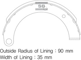 Фото 1/3 SA121, SA121SNS_[5982245A00] !колодки барабанные ручника\ Hyundai H-1/H100 93-03 (к-т 2 шт)