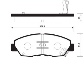 Фото 1/3 SP1109, SP1109_колодки дисковые передние!\ Honda Accord all 90-93/CR-V 2.0i 02