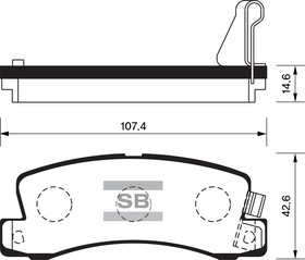 Фото 1/3 SP1208, SP1208_колодки дисковые задние!\ Toyota Celica 2.0 89-94/Camry 1.8-3.0 86-91