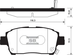 Фото 1/2 Колодки тормозные передние SANGSIN BRAKE SP1244