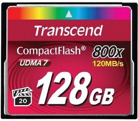 Фото 1/6 Карта памяти 128Gb Compact Flash Transcend 800x (TS128GCF800)