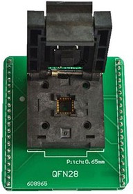 ADA-QFN28, Straight SMT Mount IC Socket Adapter, 28 Pin Female DIP to 28 Pin Female MLF/QFN