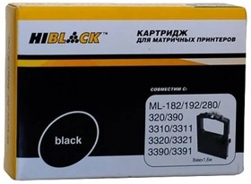 Hi-Black Картридж для Oki Microline 182/320/192/193/321/ 390/3310/3311/3320, Bk, б/шва,1,6м