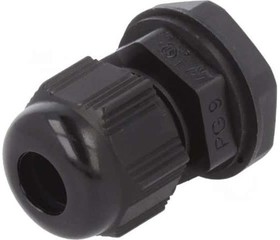 Фото 1/4 PPC9 BK080, FIT Series Black PA 6 Cable Gland, PG9 Thread, 4mm Min, 8mm Max, IP66, IP68