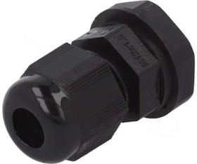 Фото 1/4 PMC12 BK080, FIT Series Black PA 6 Cable Gland, M12 Thread, 3mm Min, 6.5mm Max, IP66, IP68