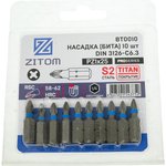ZITOM Биты (10шт. PZ1, длина 25мм, S2) bt00010