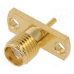 RF2-44A-T-00-50-G, Гнездо, SMA, "мама", прямой, пайка, на панель, тефлон, позолота