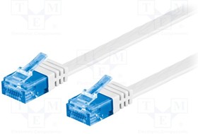F.U/UTP6A-CU-005WH, Коммутационный шнур U/UTP 6a многопров Cu ПВХ белый Дл.кабеля 0,5м