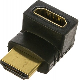 Фото 1/8 Переходник HDMI-HDMI Cablexpert A-HDMI270-FML, 19F/19M, угловой соединитель 270 градусов, золотые разъемы, пакет