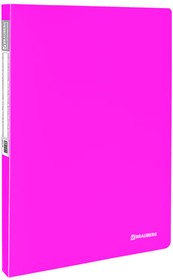Фото 1/10 Папка 20 вкладышей BRAUBERG "Neon", 16 мм, неоновая розовая, 700 мкм, 227450